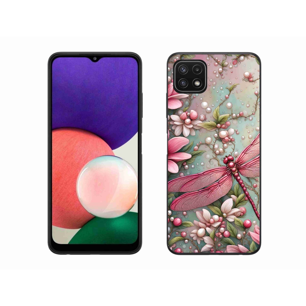 Zselés borítás mmCase Samsung Galaxy A22 5G - szitakötőhöz