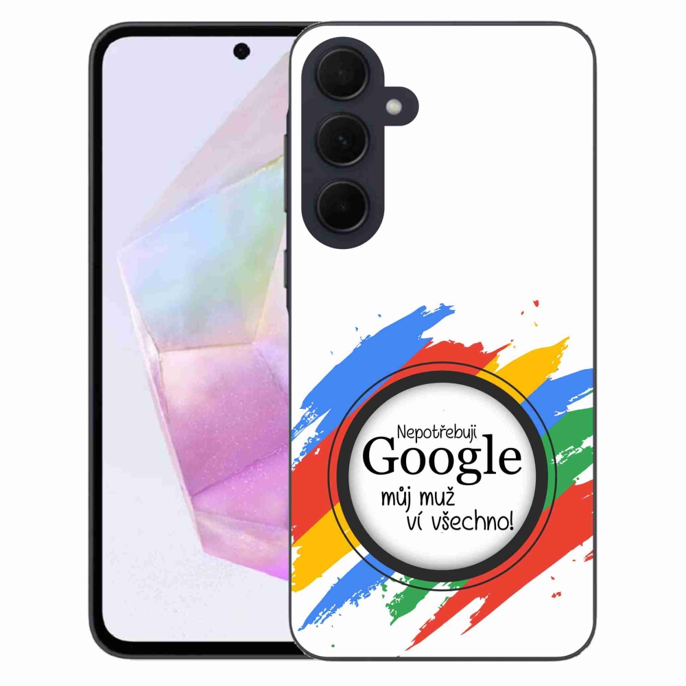 Gél borító mmCase Samsung Galaxy A35 5G - az ember mindent tud fehér háttérrel