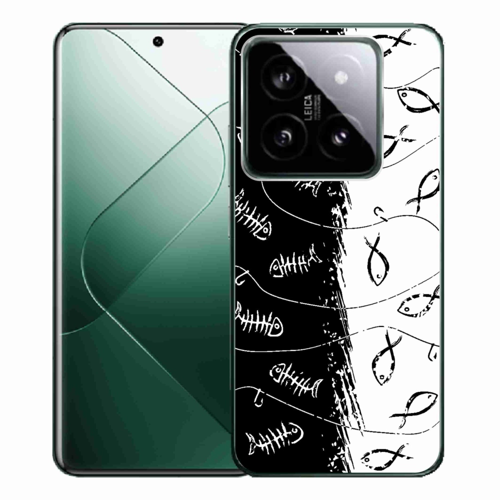 Gél borító mmCase a Xiaomi 14 Pro számára - csontvázak és halak