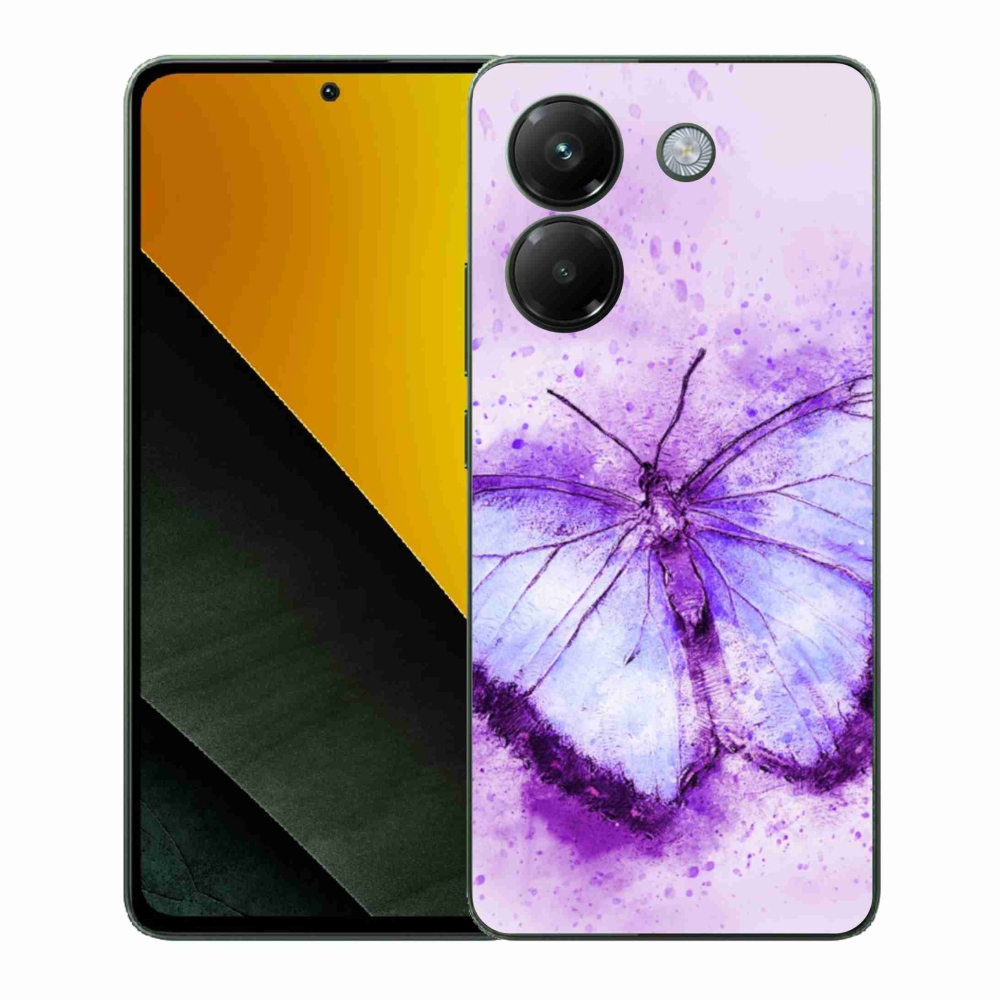 Gél borítás mmCase a Xiaomi Poco M7 Pro 5G-hez - lila pillangó