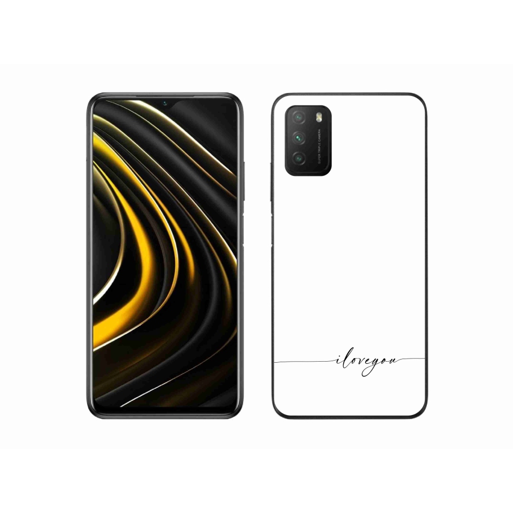 Gél borító mmCase a Xiaomi Poco M3-hoz - Szeretlek fehér háttérrel
