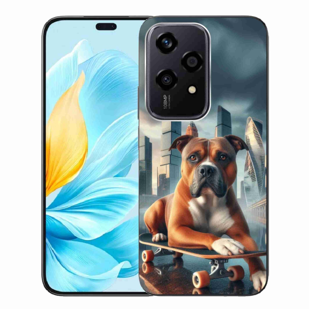Zselés borítás mmCase a Honor 200 Lite 5G számára - kutya gördeszkán