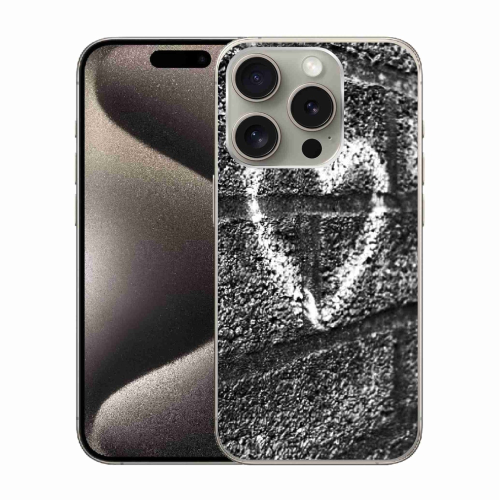 Zselés borítás mmCase iPhone 15 Pro készülékhez - szív a falon