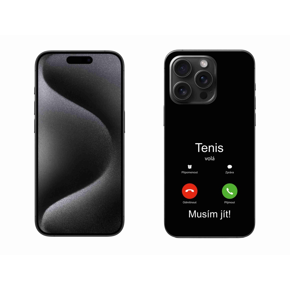 Gél borítás mmCase iPhone 15 Pro Max készülékhez - teniszhívások fekete háttérrel