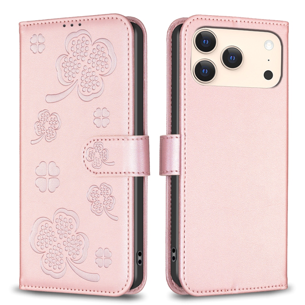 Clover könyv tok iPhone 17 Pro Max készülékhez - rózsaarany
