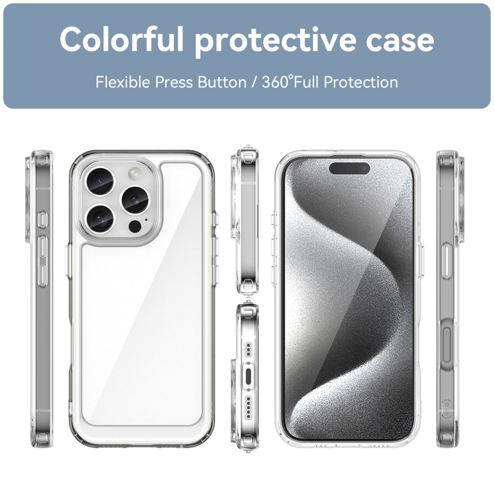 Gél tok fix hátlappal iPhone 16 Pro készülékhez - átlátszó