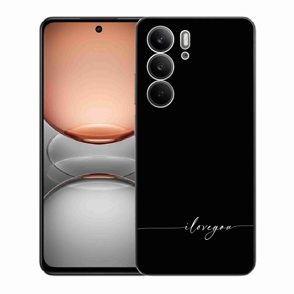 Gél borító mmCase a Realme C75 készülékhez - Szeretlek fekete háttérrel