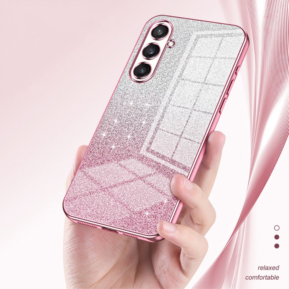 Vágott zselés csillogó tok Samsung Galaxy S23 FE készülékhez - rózsaszín