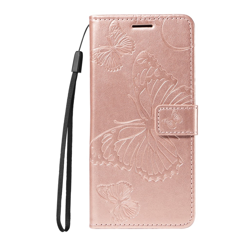 Nagy pillangó könyv tok a Vivo V50 5G-hez - rózsa arany