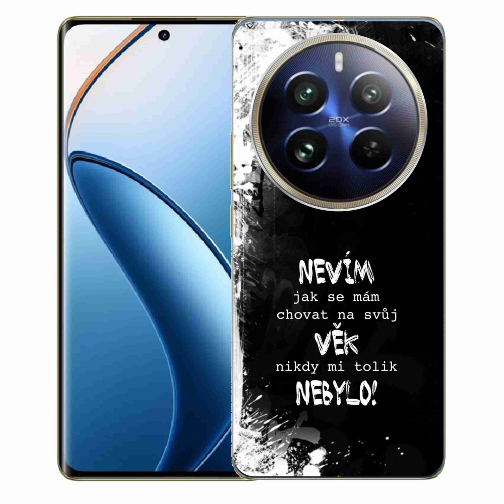 Gél borító mmCase a Realme 12 Pro 5G/12 Pro+ 5G számára - vicces szöveg 14 fekete háttér