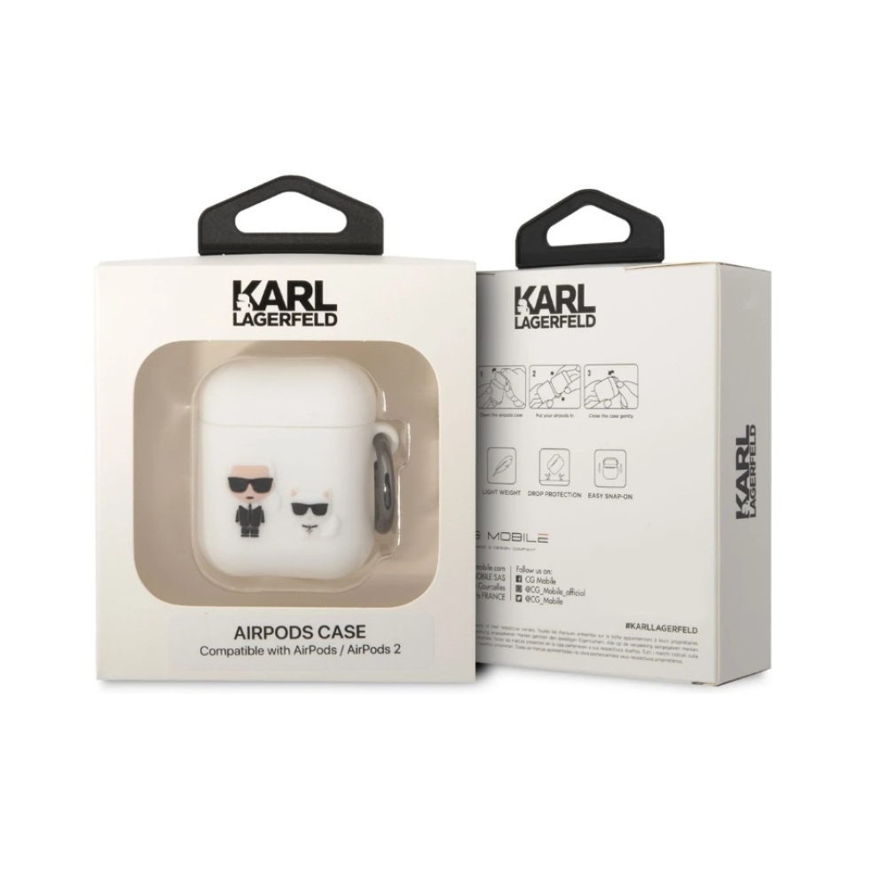 Karl Lagerfeld és Choupette Airpods 1/2 szilikon tok Fehér
