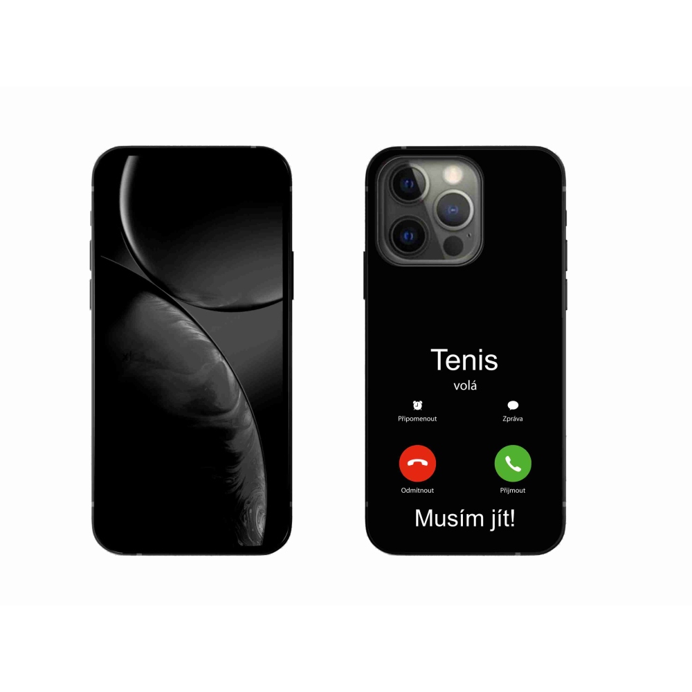 Zselés borítás mmCase iPhone 13 Pro 6.1 készülékhez - teniszhívások fekete háttérrel