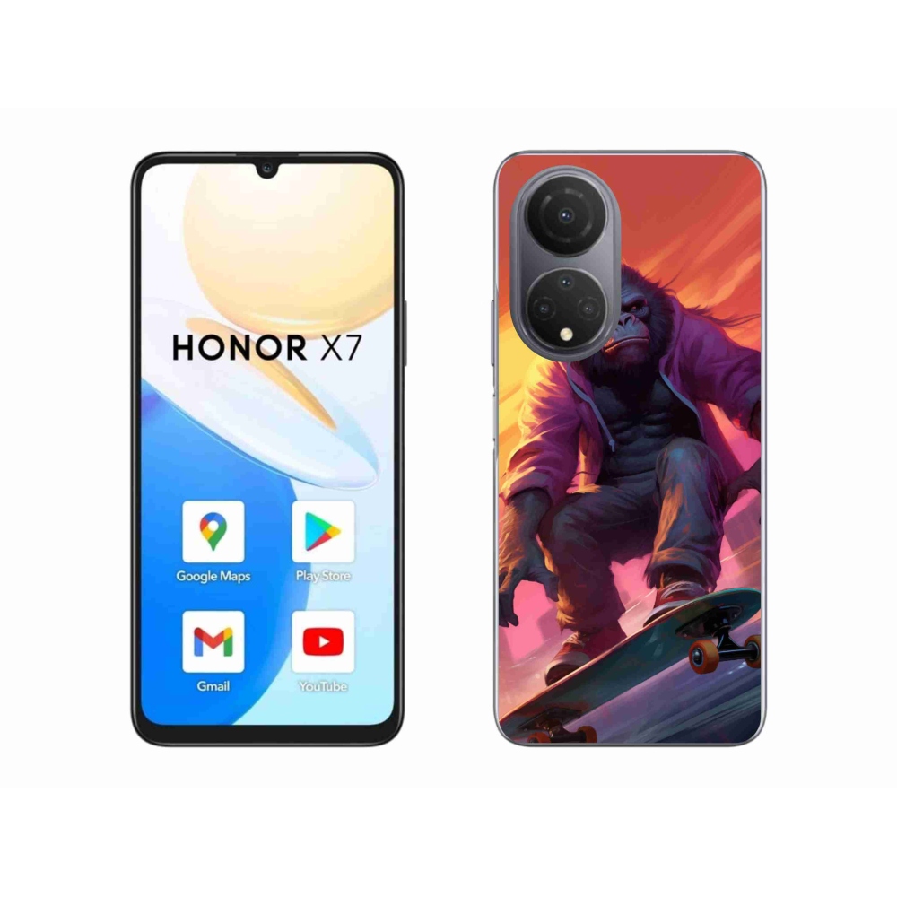 Gél borítás mmCase a Honor X7-hez - gorilla a gördeszkán