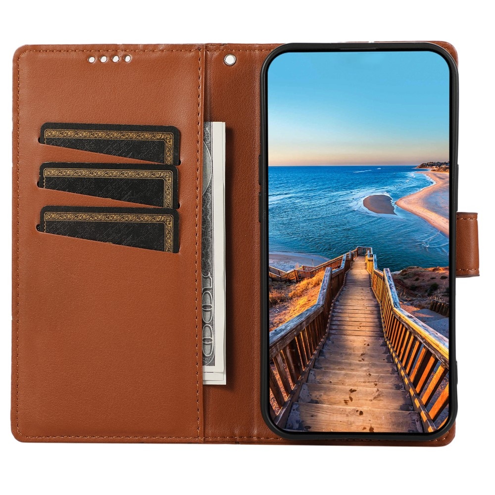 Line könyvtáska a Realme 12 5G/12x 5G készülékhez - barna színű