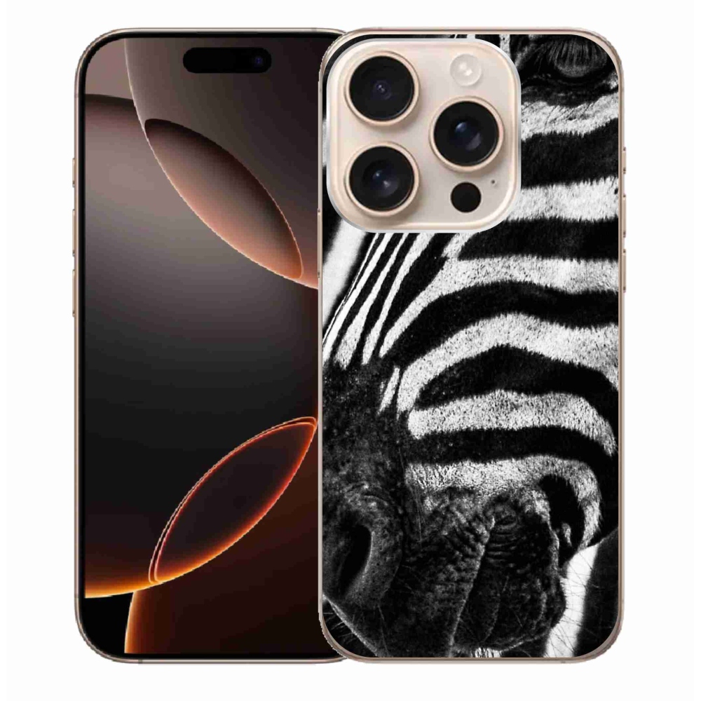 Zselés borítás mmCase iPhone 16 Pro Max készülékhez - zebra
