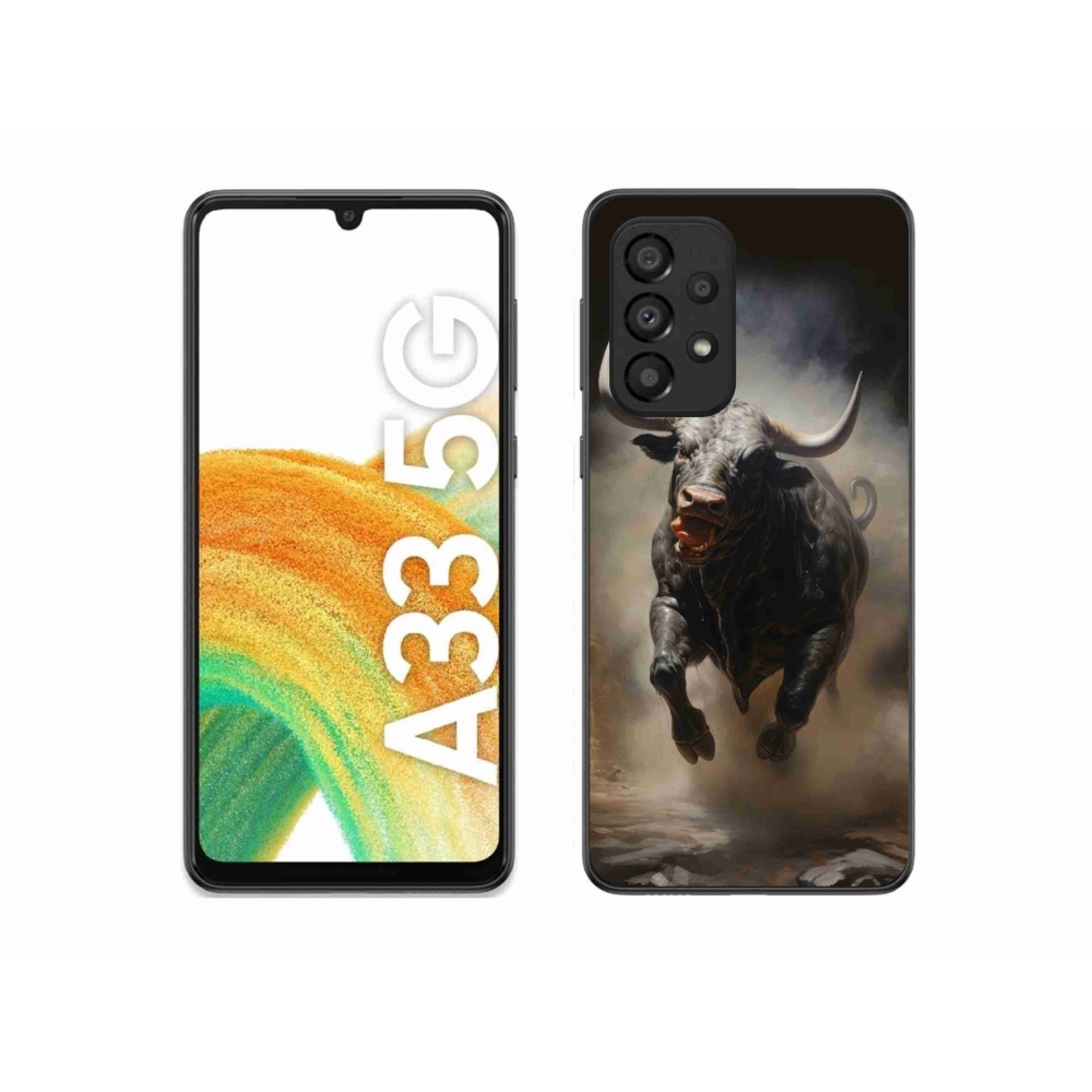 Zselés borítás mmCase Samsung Galaxy A33 5G - dühös bika számára