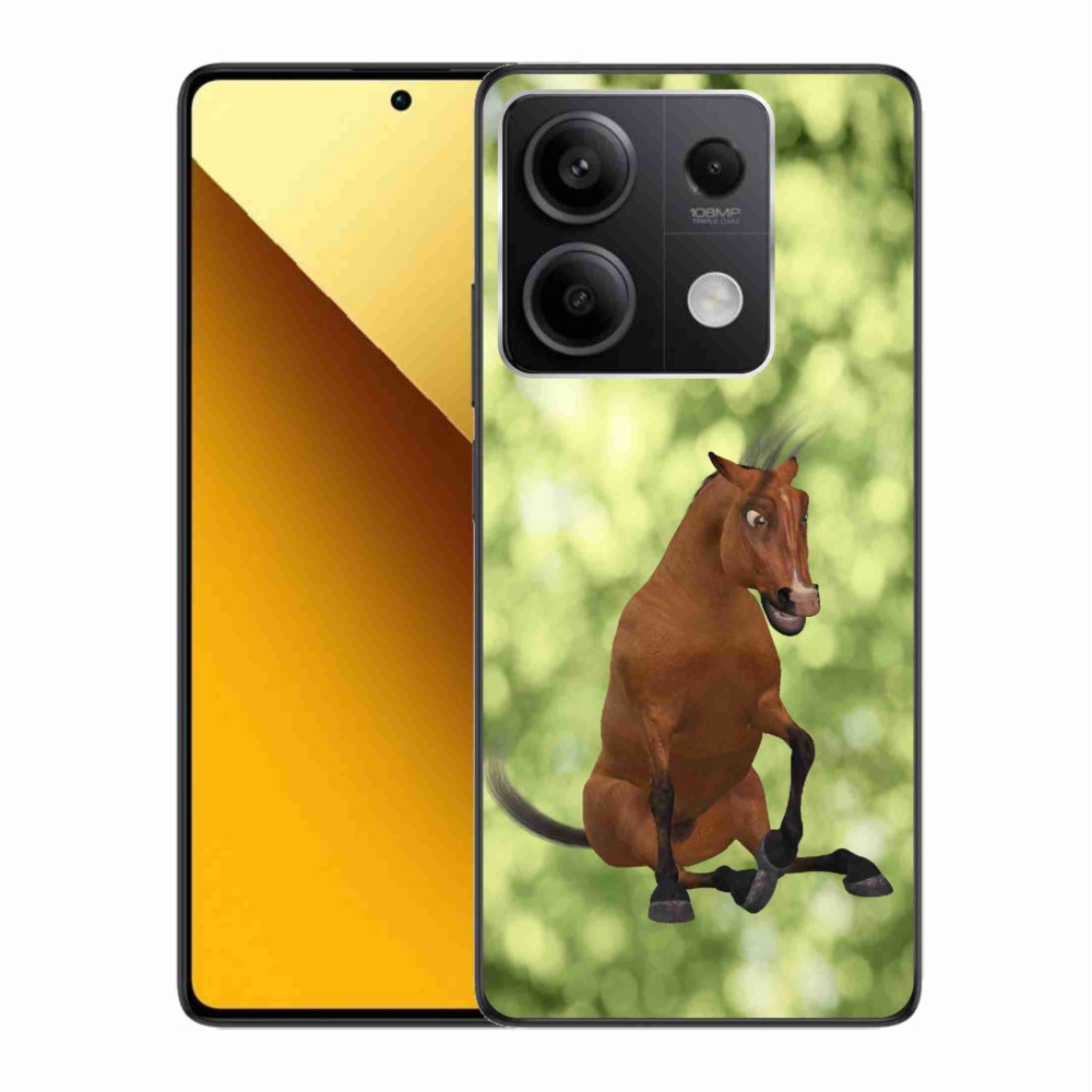 Gél borító mmCase a Xiaomi Redmi Note 13 5G - barna rajzfilm ló 1