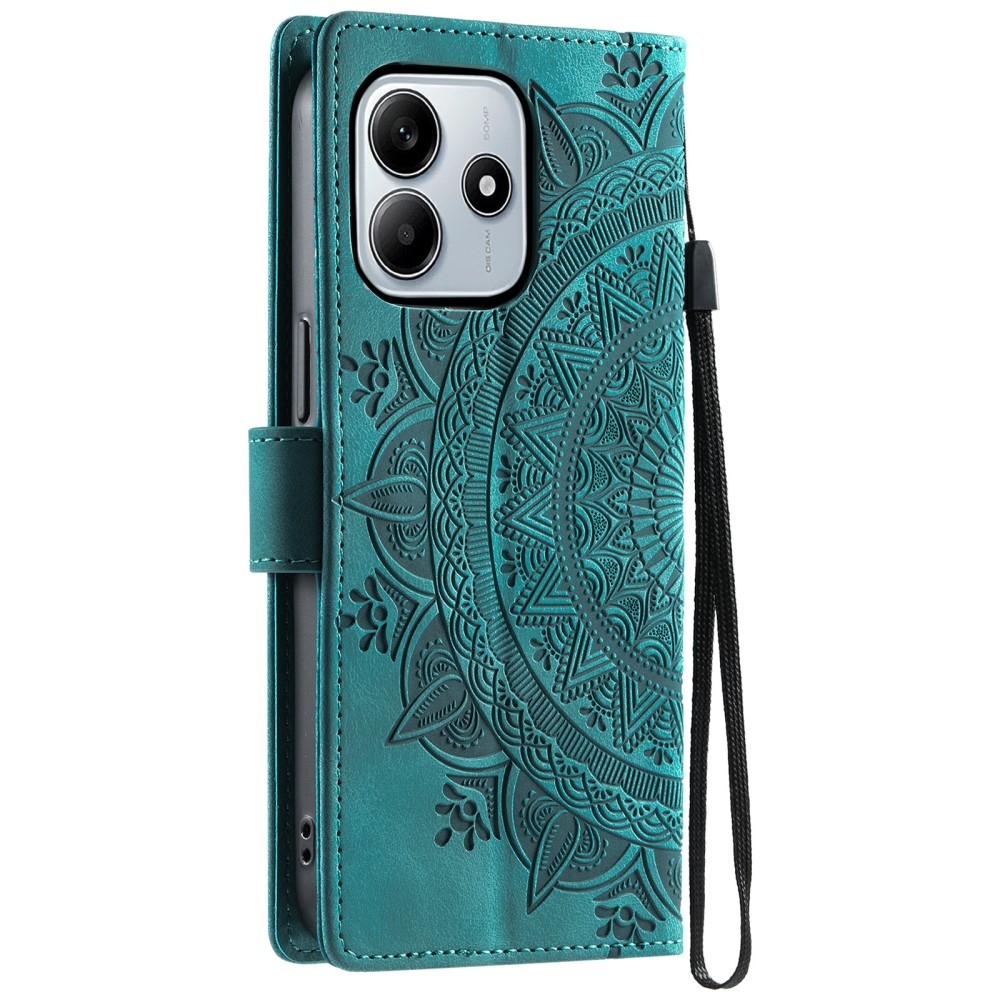 Mandalák könyv tok Xiaomi Redmi Note 14-hez - zöld