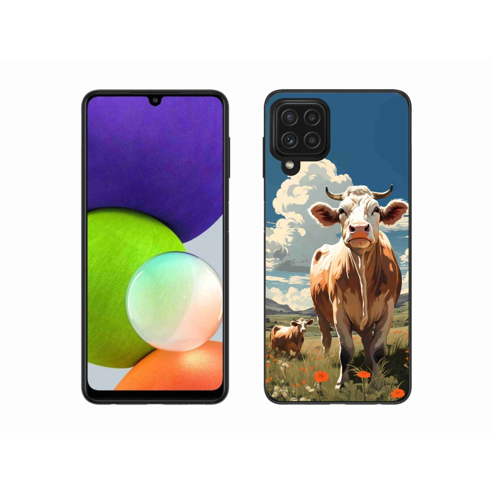 Zselés borítás mmCase Samsung Galaxy A22 4G - tehenek a réten
