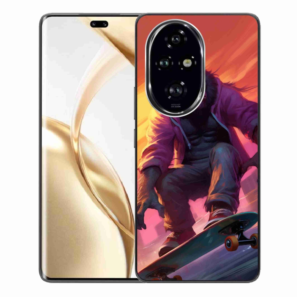 Zselés borítás mmCase a Honor 200 Pro 5G számára - gorilla a gördeszkán