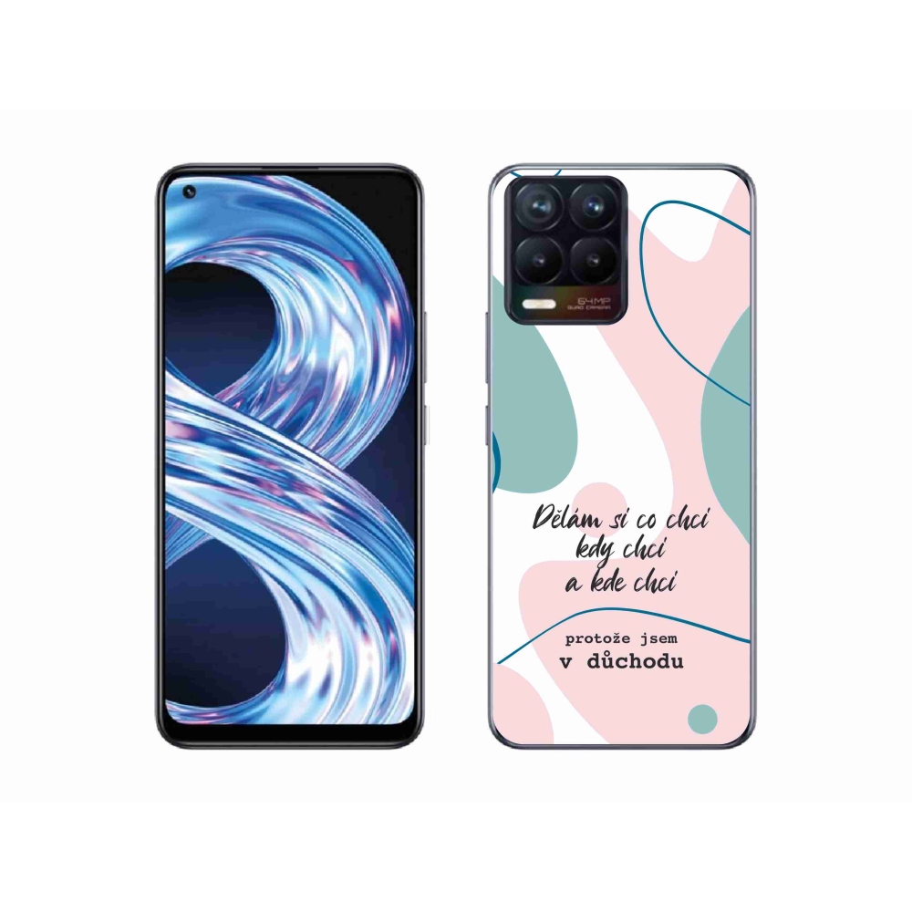 Gél borító mmCase a Realme 8 4G-n - vicces szöveg 10 fehér háttérrel