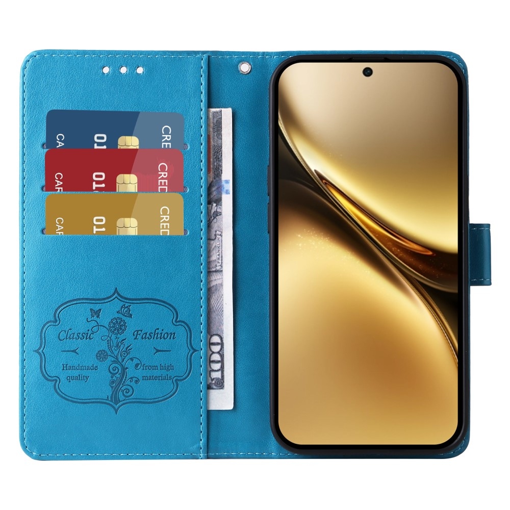 Virágos könyv tok a Vivo X200 Pro 5G készülékhez - kék