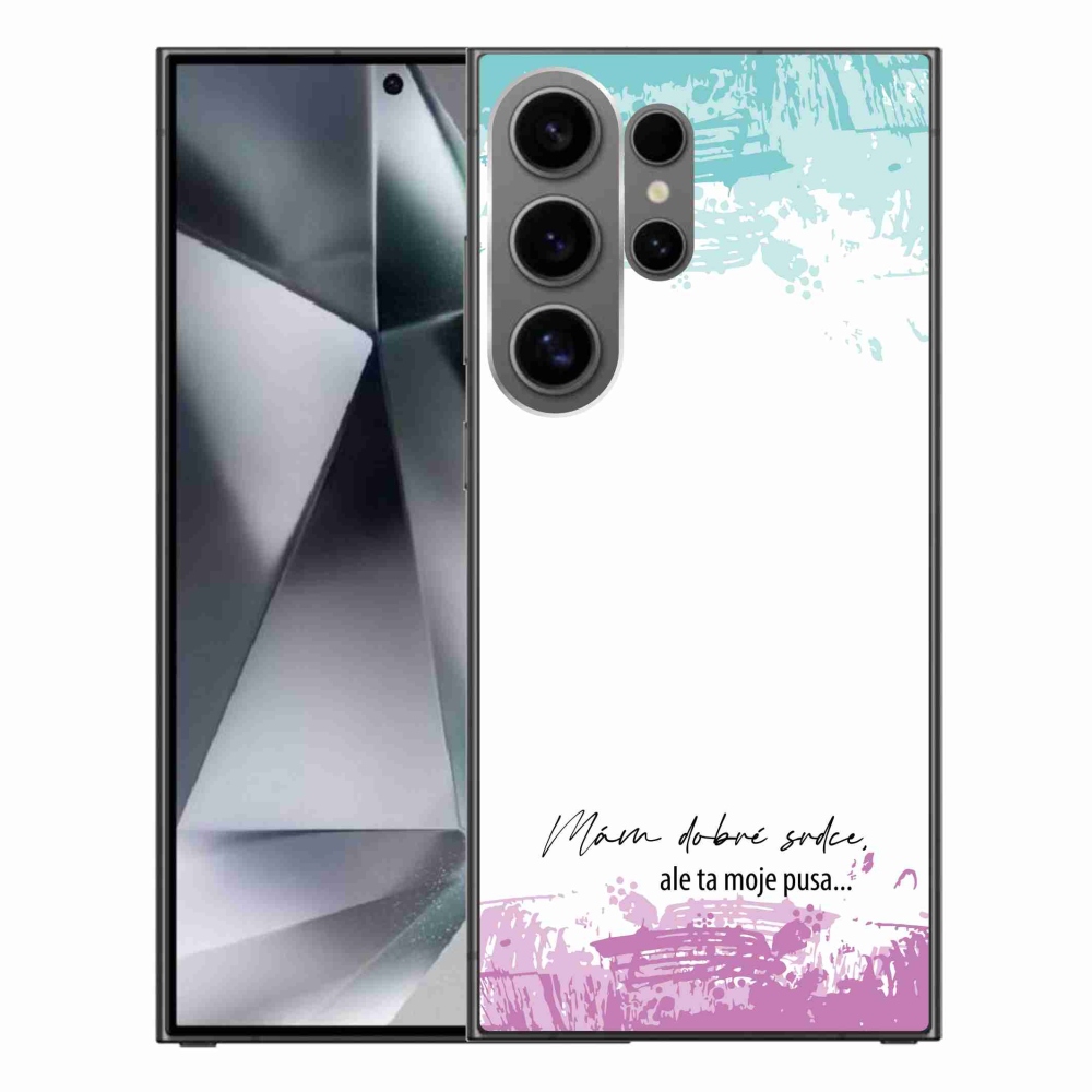 Gél borító mmCase Samsung Galaxy S24 Ultra - vicces szöveg 3 fehér háttérrel