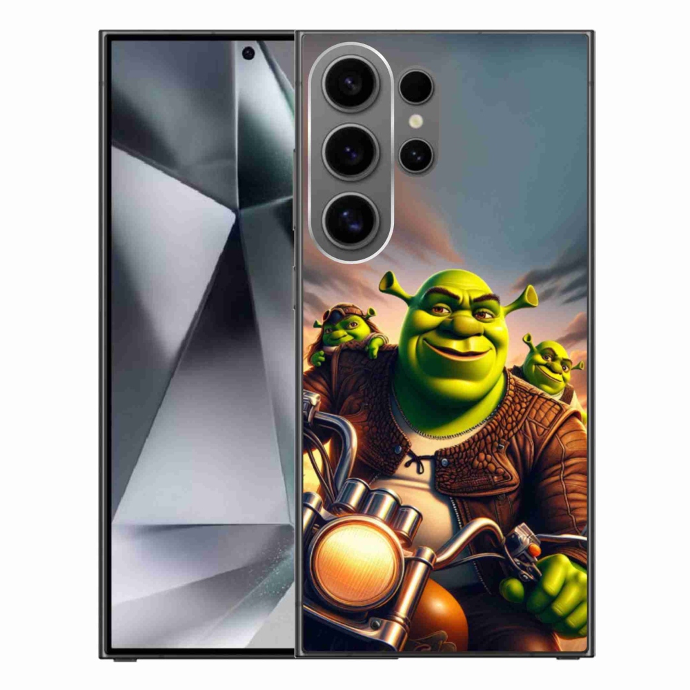Zselés borítás mmCase Samsung Galaxy S24 Ultra készülékhez - Shrek egy motorkerékpáron
