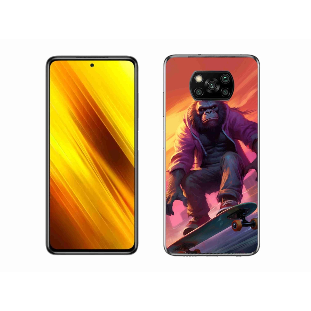 Gél borítás mmCase a Xiaomi Poco X3 Pro számára - gorilla a gördeszkán