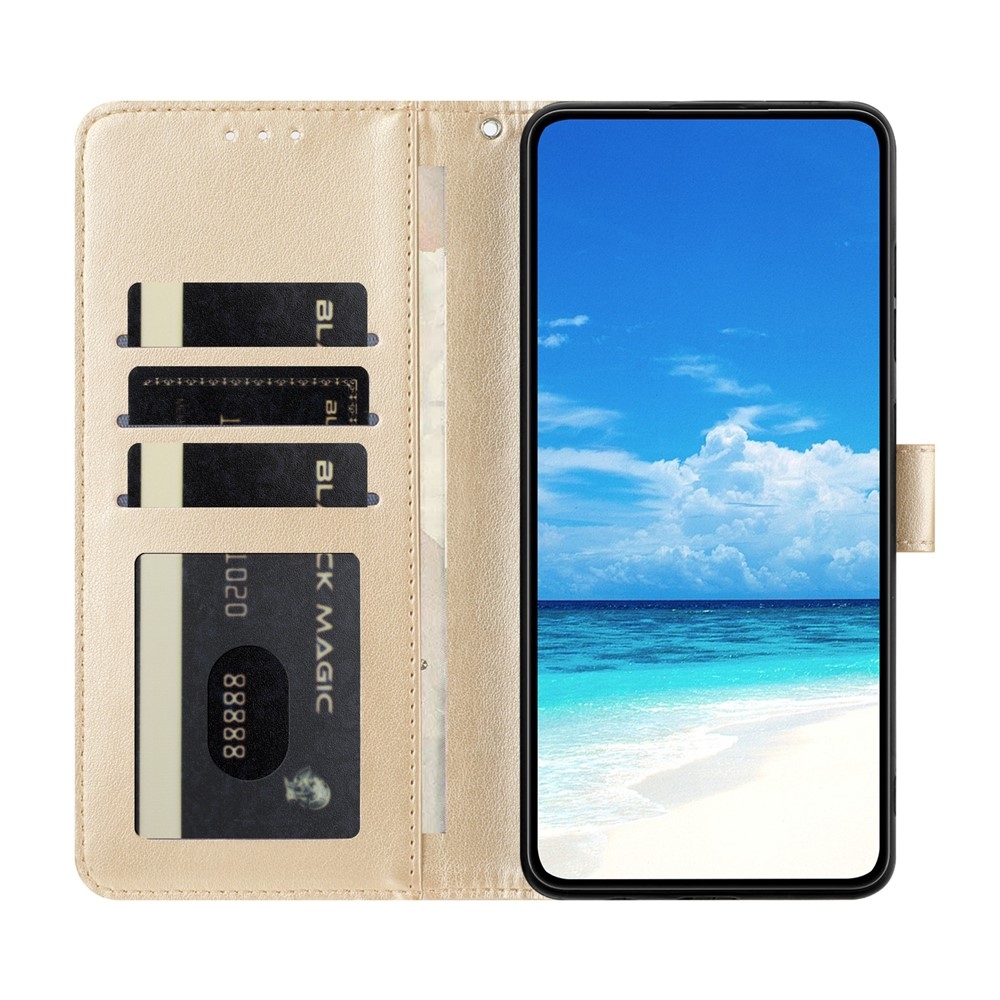 Virágos pillangó könyv tok Google Pixel 10 Pro XL/Pixel 9 Pro XL - arany színű