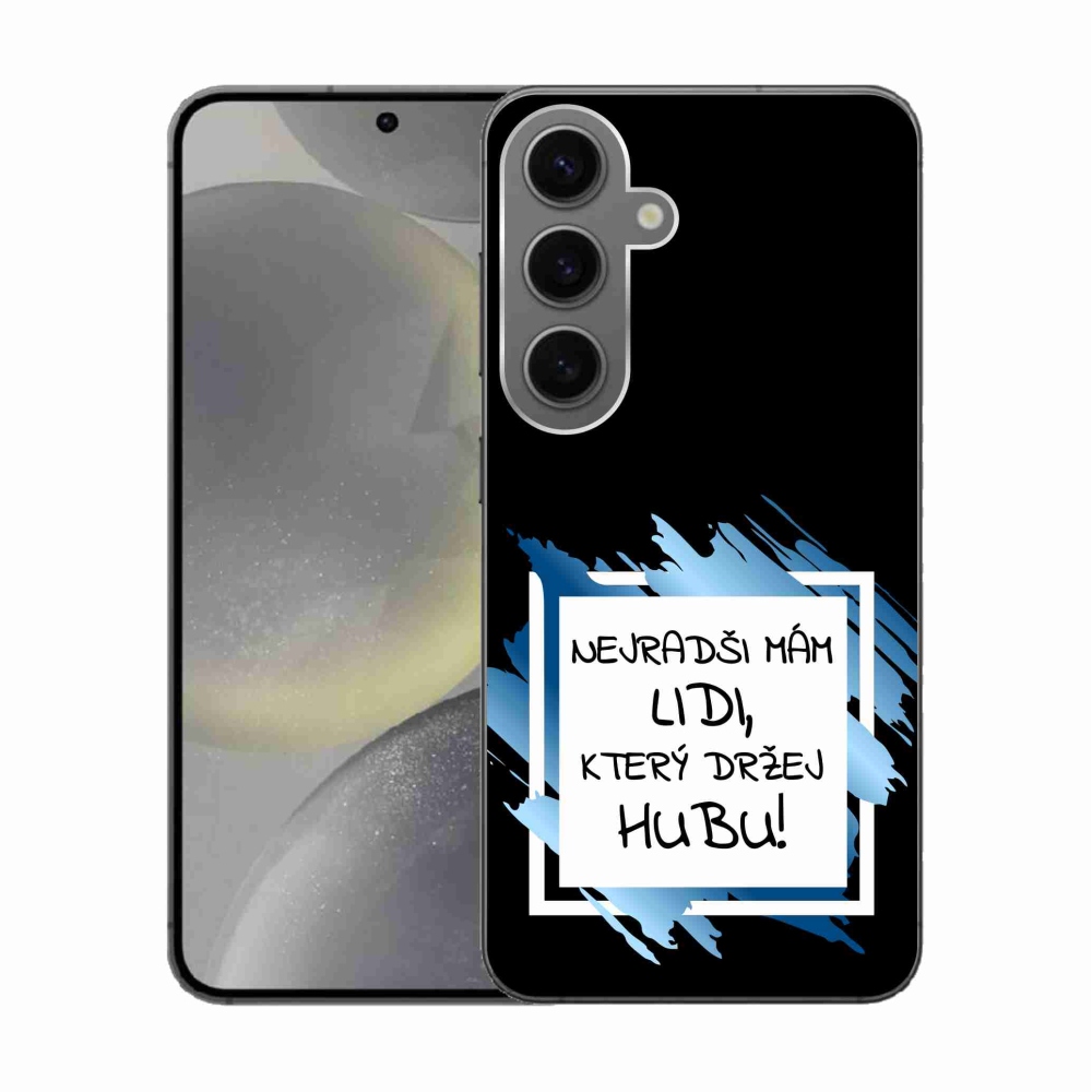 Gél borító mmCase Samsung Galaxy S24 készülékhez - vicces szöveg 7 fehér és fekete háttérrel