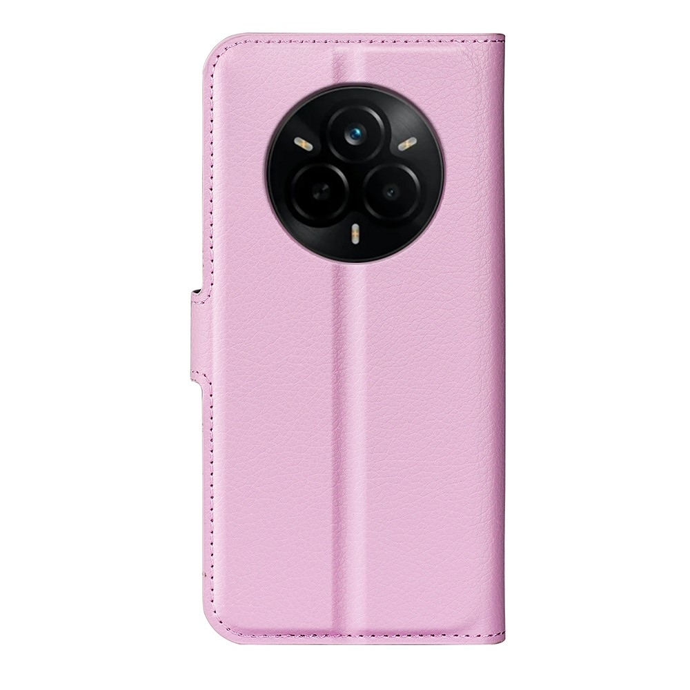 Litchi könyvtáska a Realme 14 Pro 5G készülékhez - rózsaszín