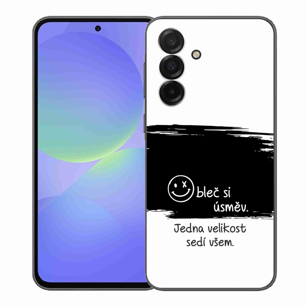 Gél borító mmCase Samsung Galaxy A36 5G - vicces szöveg 8 fekete és fehér háttérrel