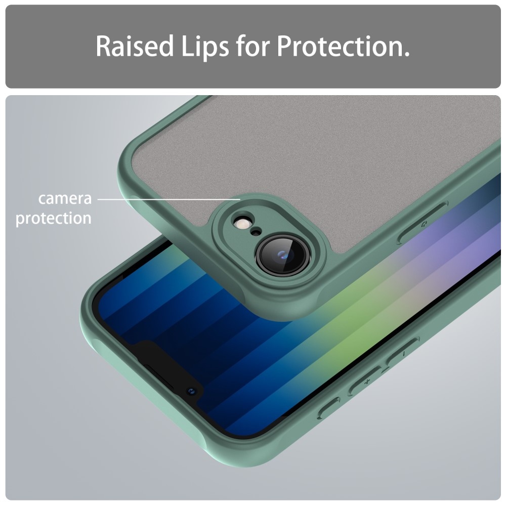 Gél tok fix hátlappal iPhone 16e készülékhez - zöld