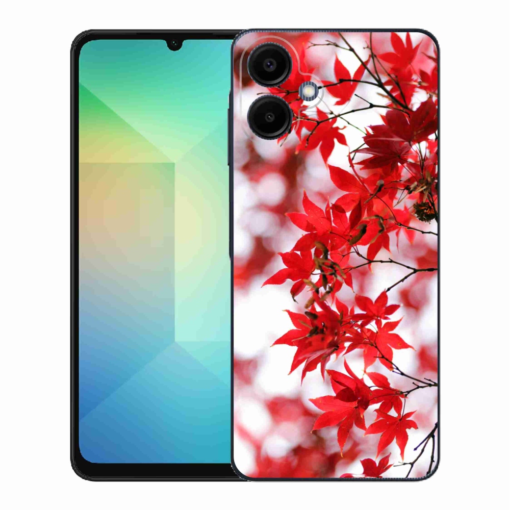 Gél védőhuzat mmCase Samsung Galaxy A06 4G - piros levelek