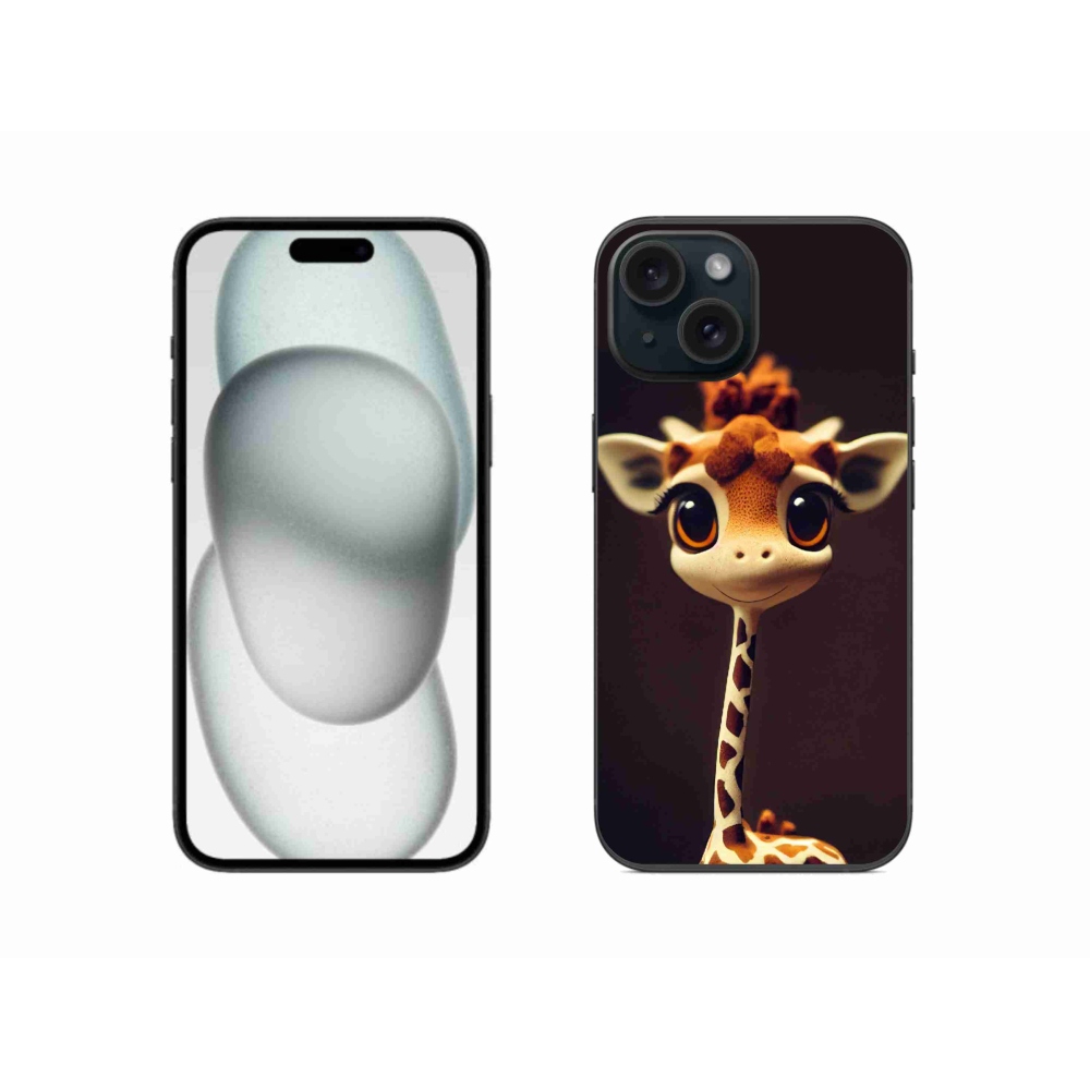 Zselés borítás mmCase iPhone 15 készülékhez - kis zsiráf