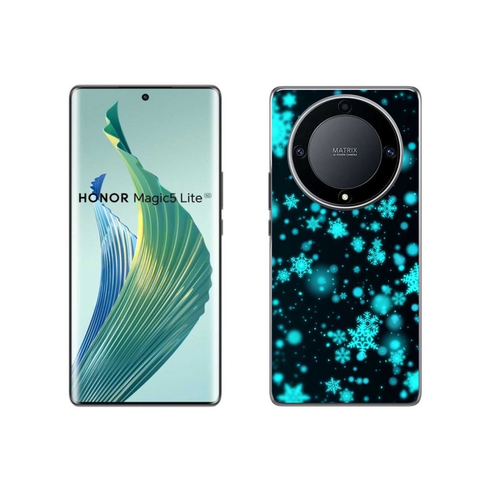 Zselés borítás mmCase a Honor Magic 5 Lite 5G készülékhez - hópelyhek 1