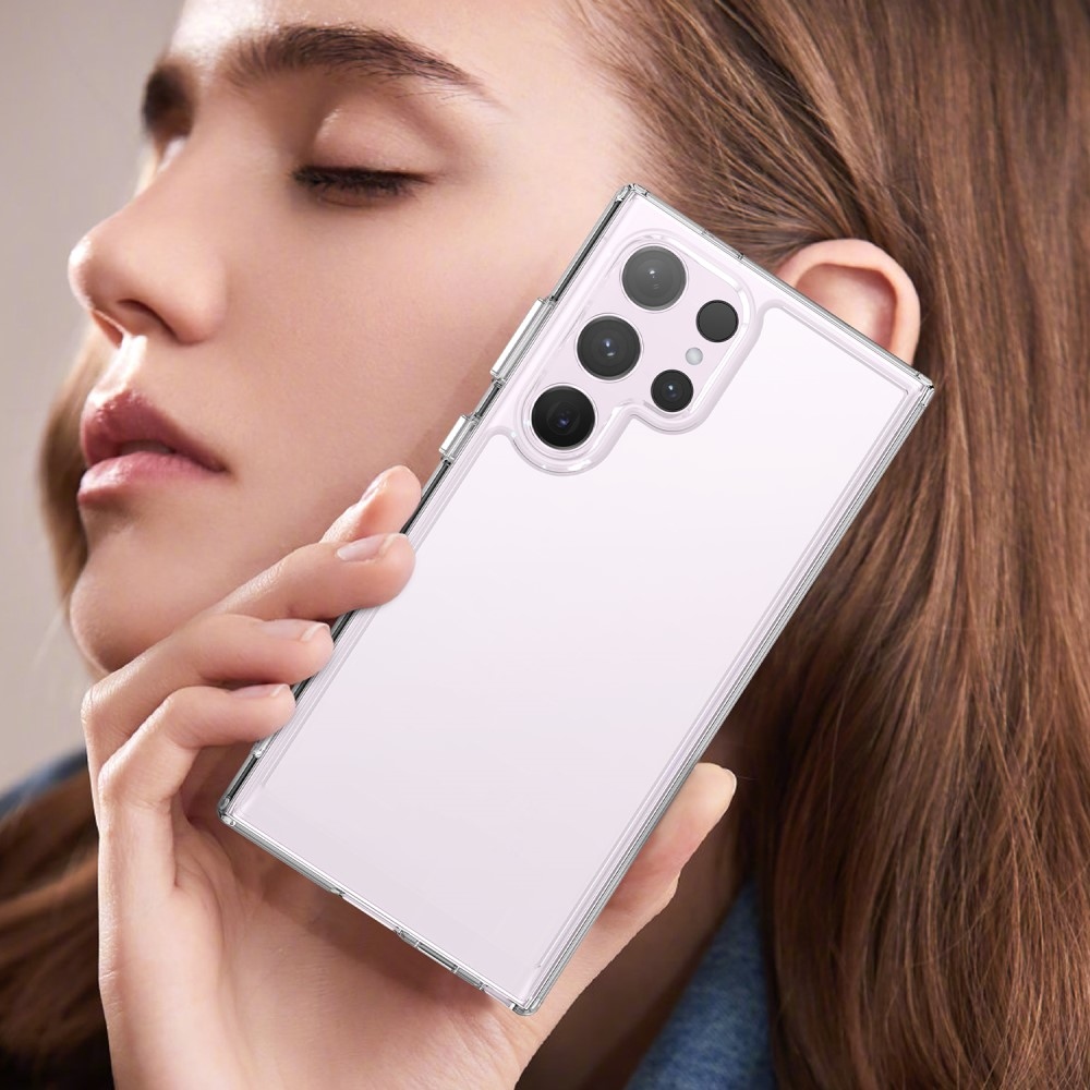 Gél tok kemény hátlappal Samsung Galaxy S24 Ultra készülékhez - átlátszó