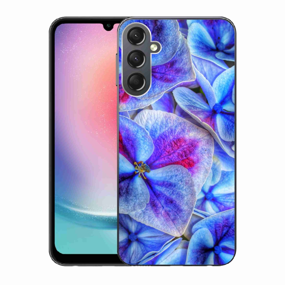 Gél védőhuzat mmCase Samsung Galaxy A24 készülékhez - kék virágok 1