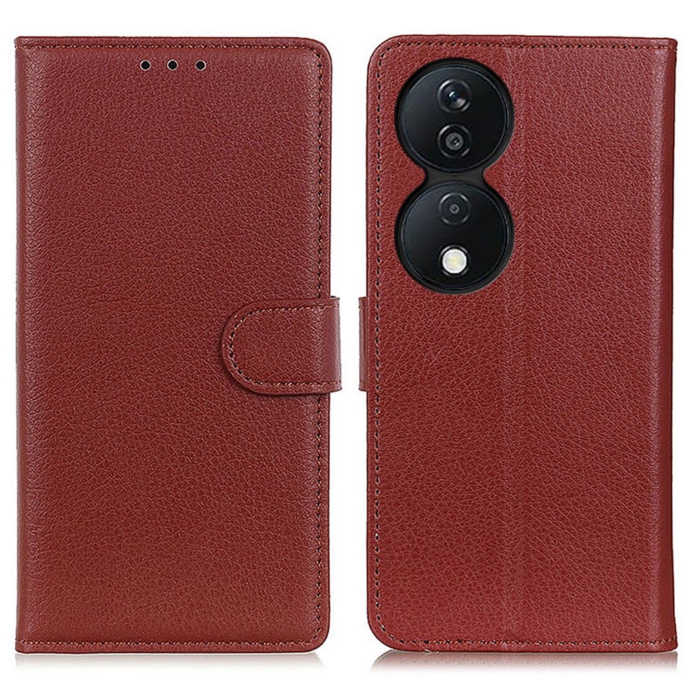 Litchie könyvtáska Honor X7b/Honor 90 Smart készülékhez - barna
