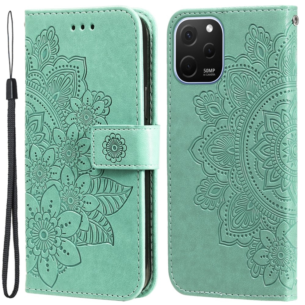 Mandala könyvtáska Huawei Nova Y61-hez - zöld