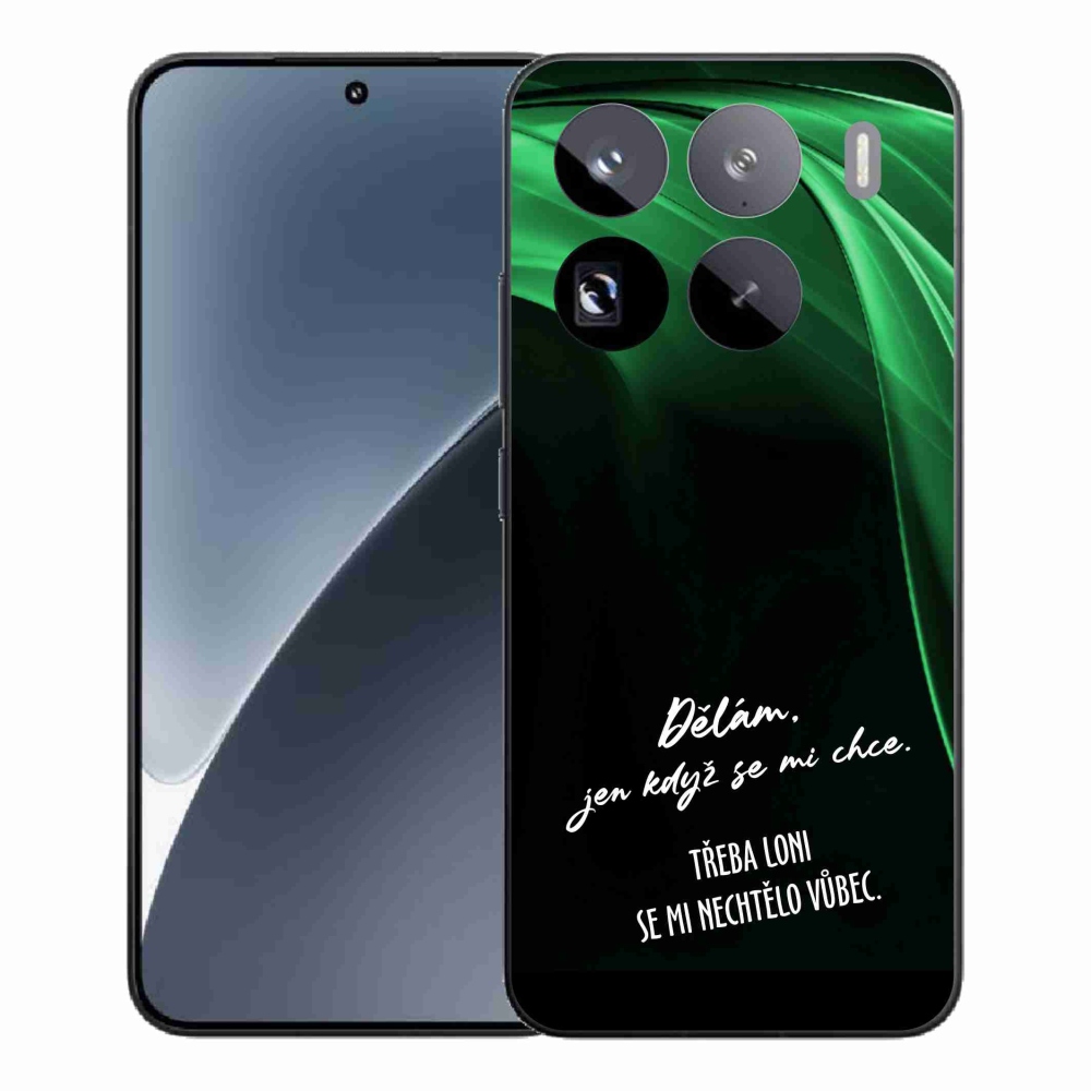 Gél borító mmCase a Xiaomi 15 Pro-hoz - vicces szöveg 12 fekete háttérrel