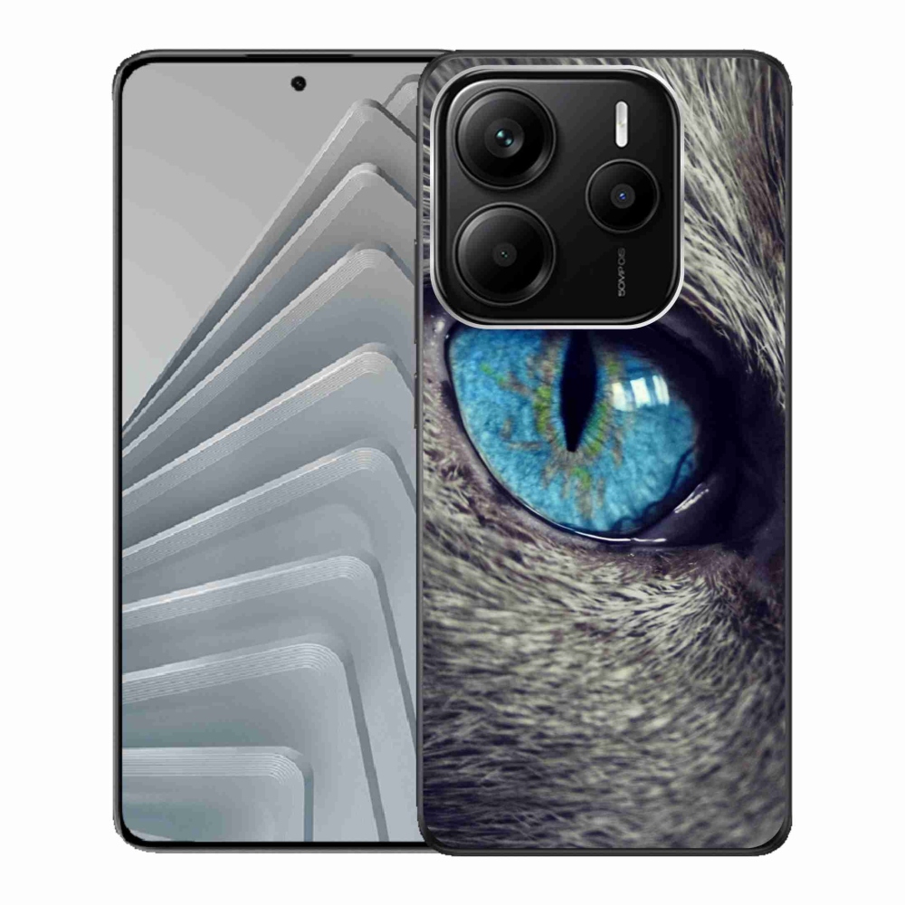 Gél borító mmCase a Xiaomi Redmi Note 14 5G-hez - kék macskaszem
