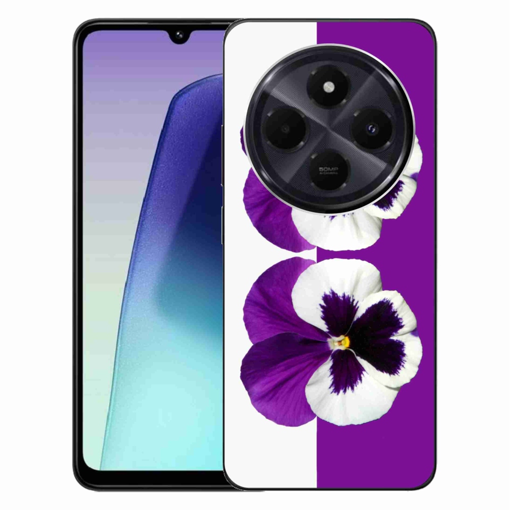 Gél borítás mmCase a Xiaomi Redmi 14C/Poco C75-hez - lila és fehér virág