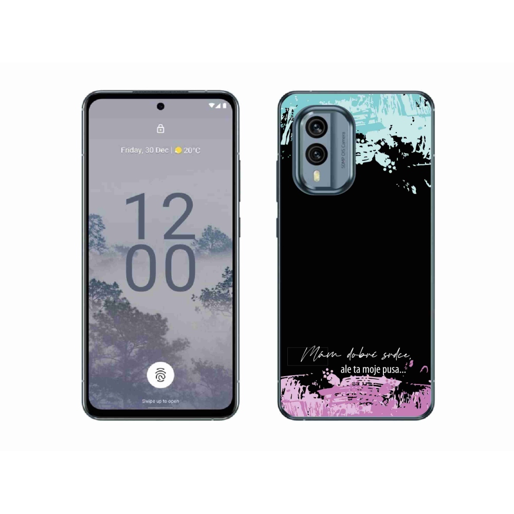 Zselés borító mmCase a Nokia X30 5G készülékhez - vicces szöveg 3 fekete háttér