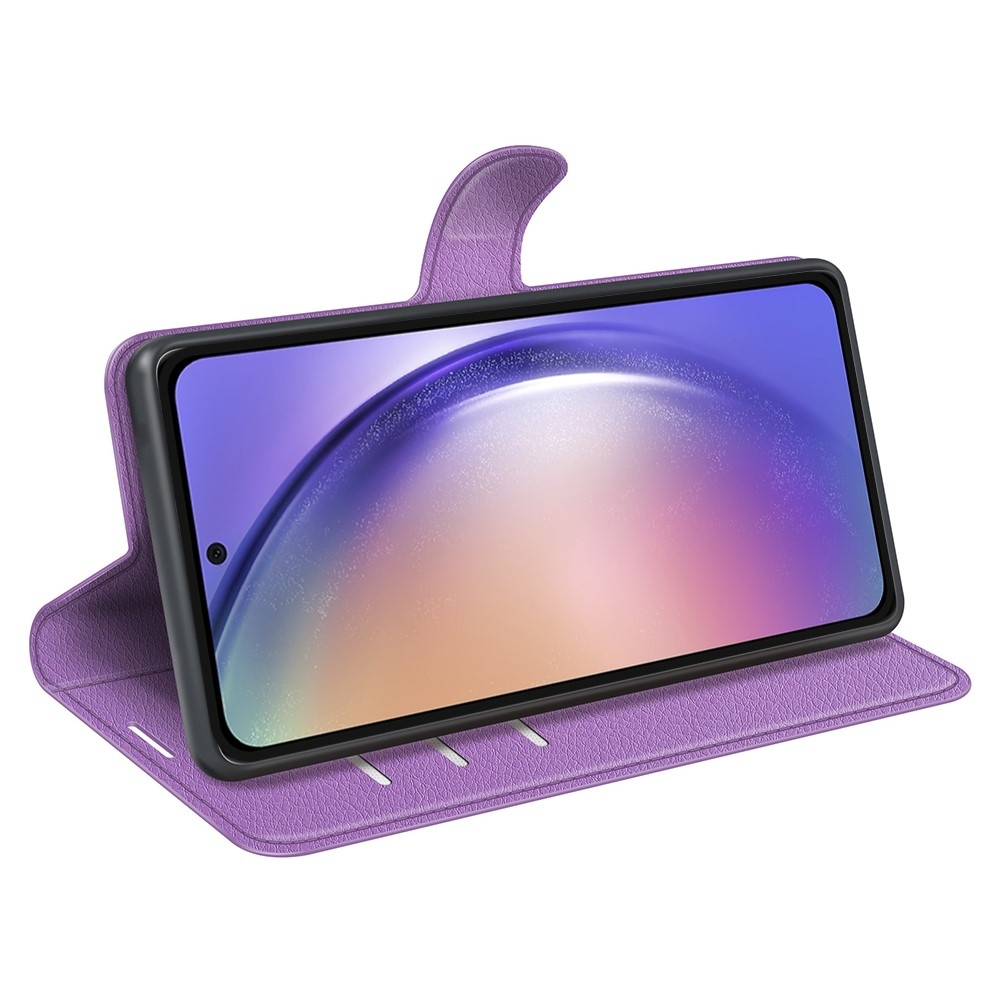 Litchi könyv tok Samsung Galaxy A55 5G - lila