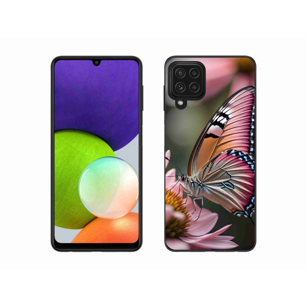 Gél borítás mmCase Samsung Galaxy A22 4G - színes pillangó