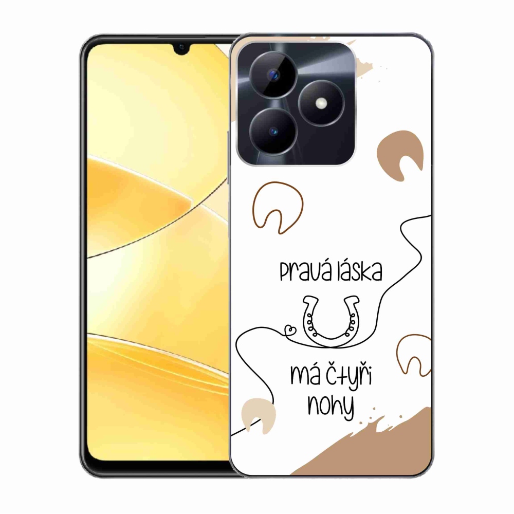 Zselés borító mmCase a Realme C51/C53 készülékhez - ló motívum fehér háttérrel
