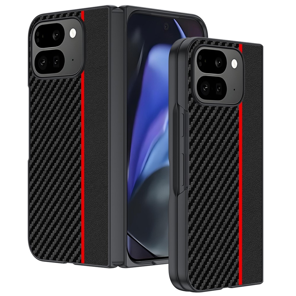 Carbone műanyag borítás Google Pixel 10 Pro Foldhoz - piros