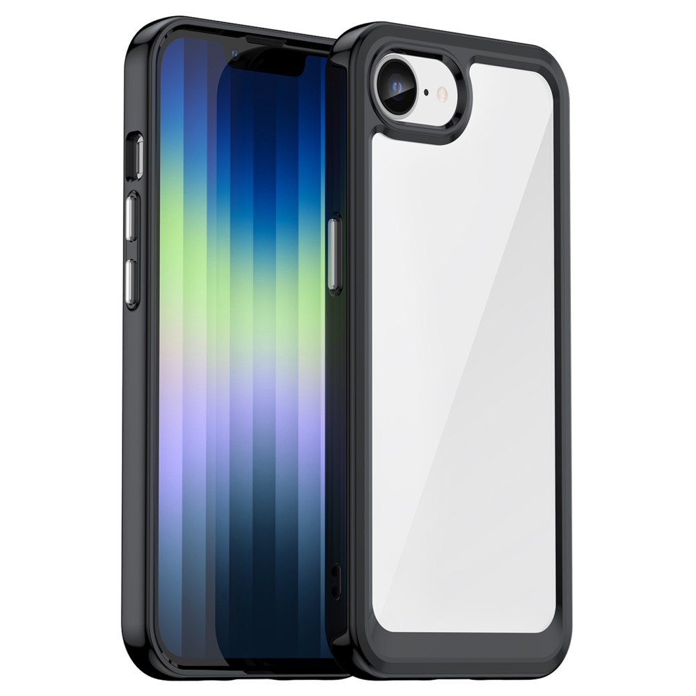 Gél tok fix hátlappal iPhone 16e készülékhez - fekete